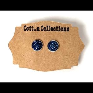 12mm druzy stud navy